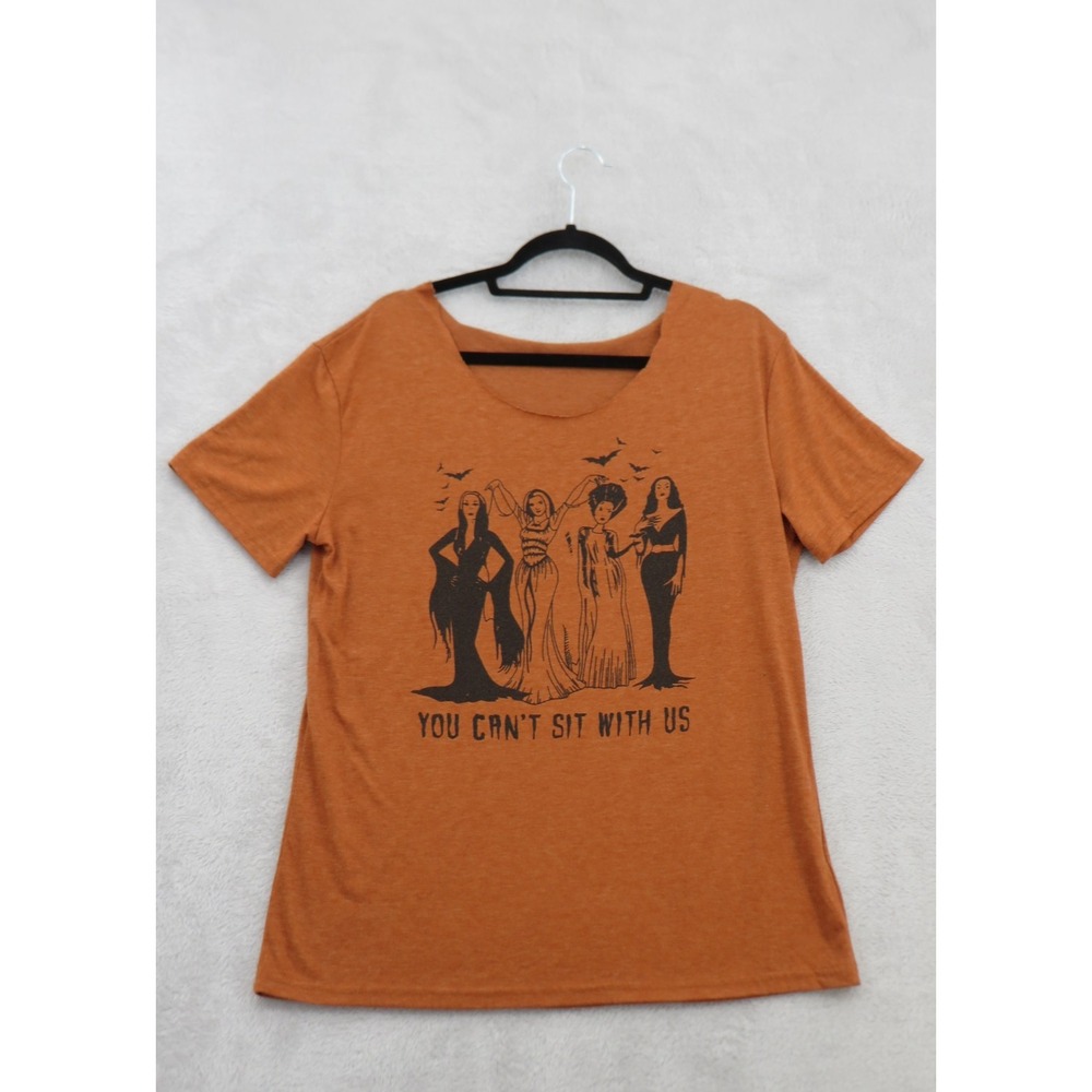 You Can't Sit With Us Halloween Shirt Orange Gothic Horror Women Graphic Tee